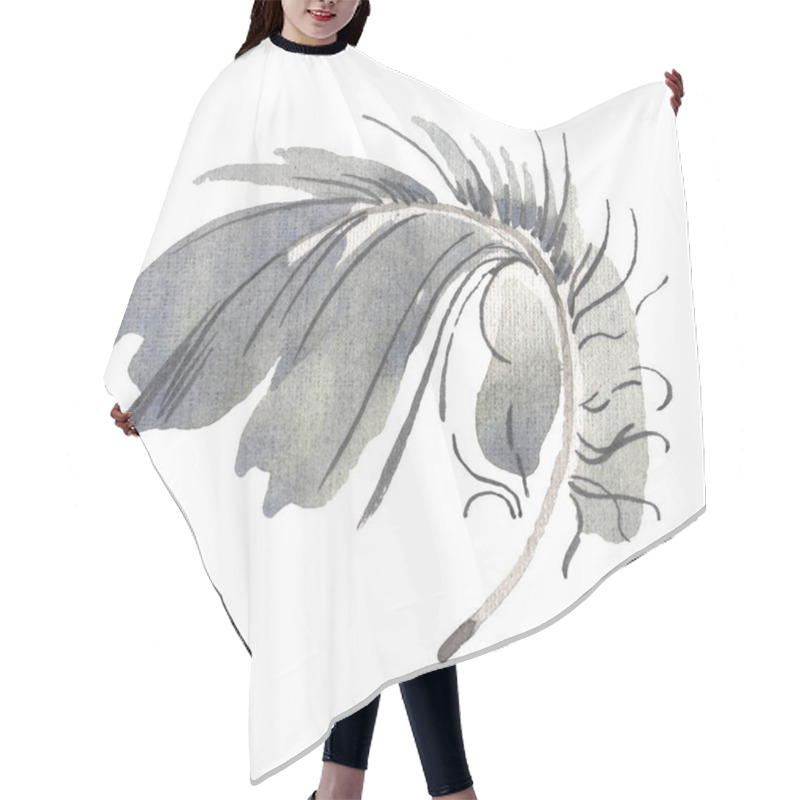 Personality  Watercolor Bird Feather From Wing Isolated. Aquarelle Feather For Background. Isolated Feather Illustration Element. Hair Cutting Cape