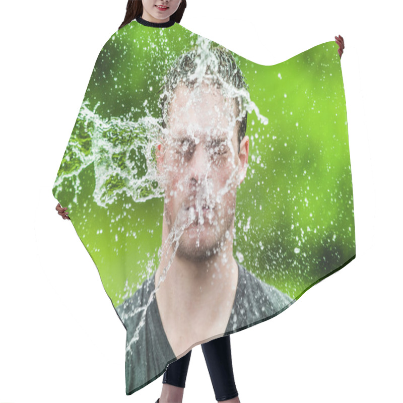 Personality  Young Adult That Got Completely Drenched Hair Cutting Cape