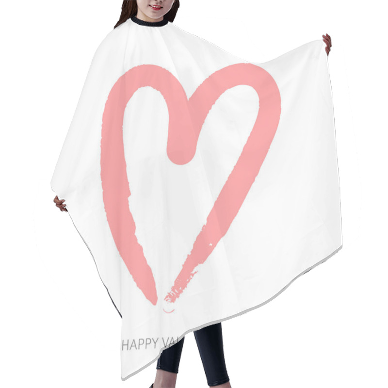 Personality  Brush Drawing Calligraphy Heart Card. Vector Illustration Hair Cutting Cape