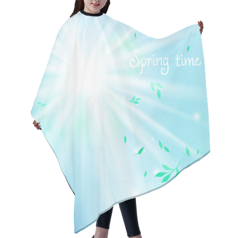 Personality  Spring Card Background With Sun And Leaves Hair Cutting Cape