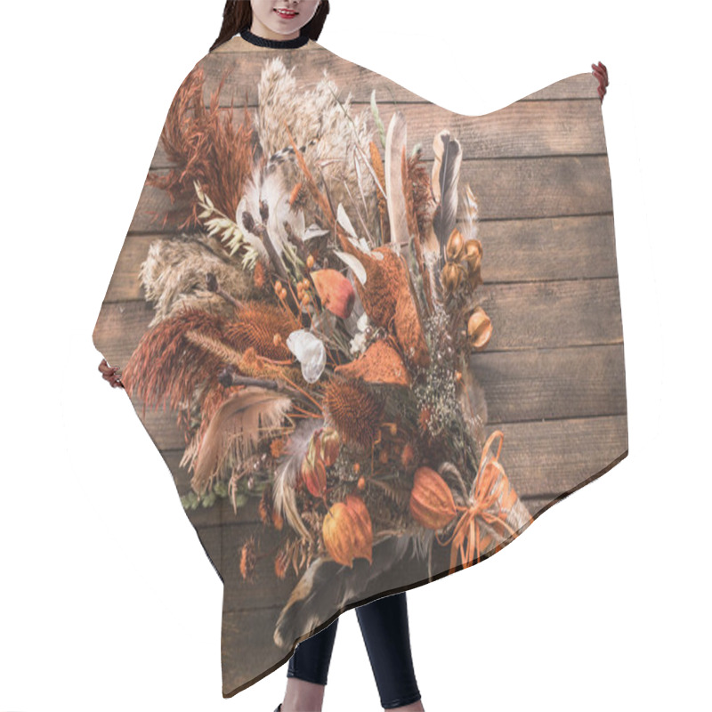 Personality  Dried Flower Bouquet, Arrangement Full Autumn Wedding Hair Cutting Cape