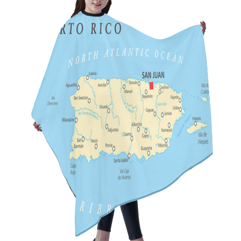 Personality  Puerto Rico Political Map Hair Cutting Cape