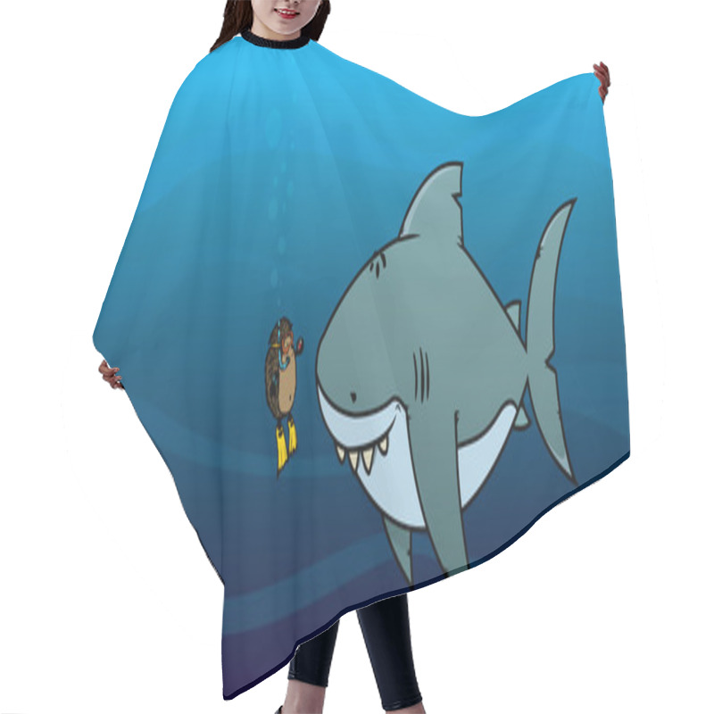 Personality  Cartoon Hedgehog And Shark Hair Cutting Cape