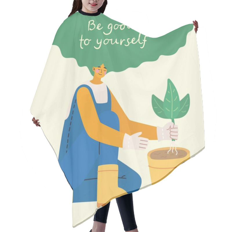 Personality  Be Good To Yourself. Love Yourself. Vector Lifestyle Concept Card With Text Don T Forget To Love Yourself In The Flat Style Hair Cutting Cape