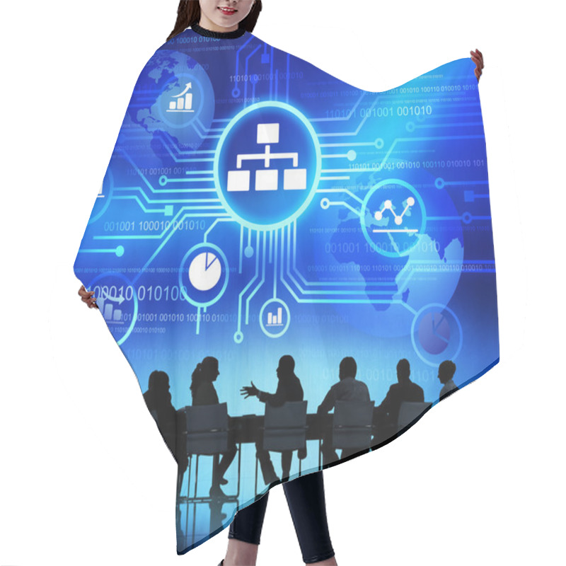 Personality  People And Computer Network Concept Hair Cutting Cape