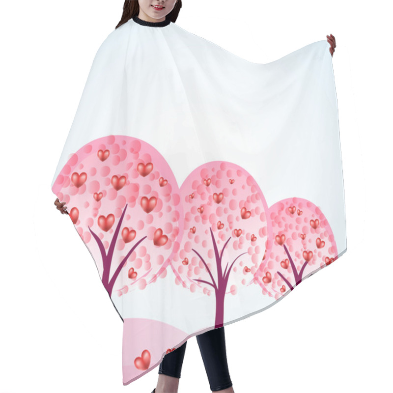 Personality  Abstract Trees With Hearts Hair Cutting Cape