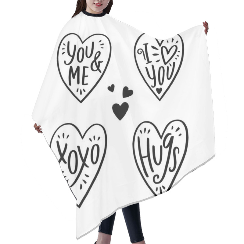 Personality  Set Of Cards With Heart Hair Cutting Cape