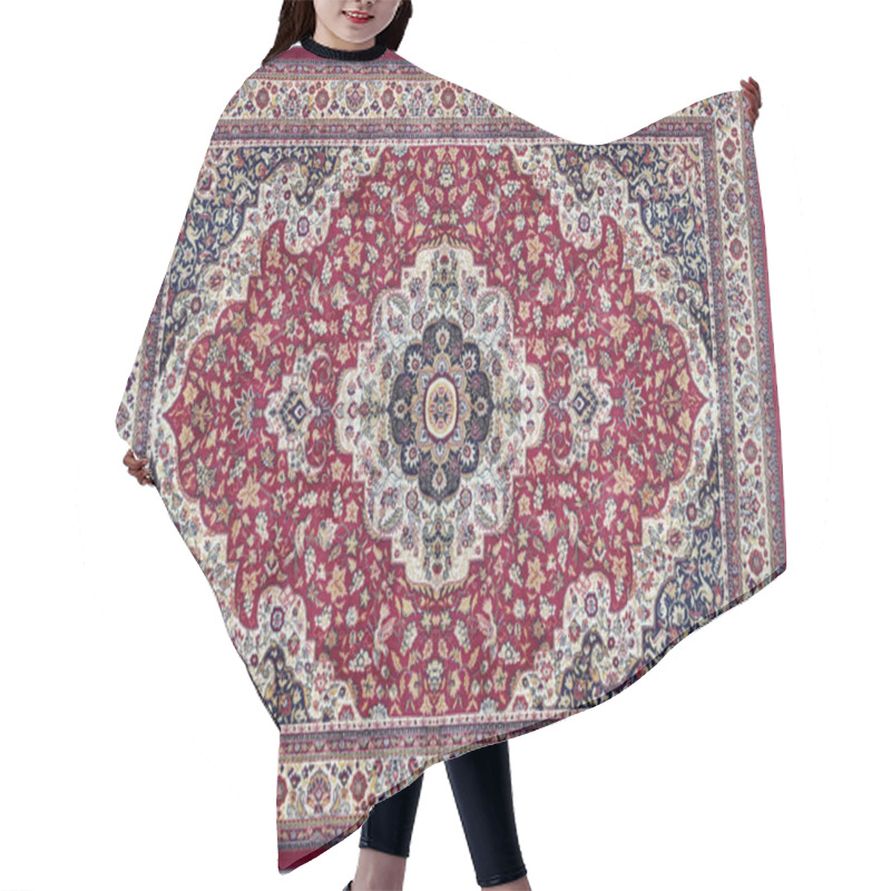 Personality  The Old Persian Carpet Texture, Abstract Ornament Milky Blue And Purple Hair Cutting Cape