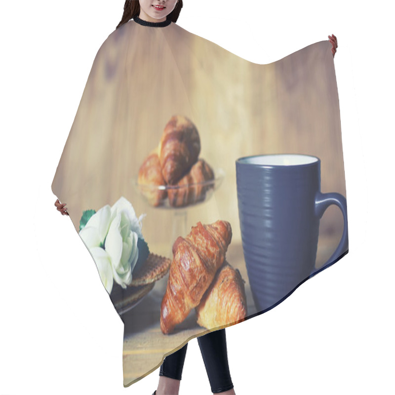 Personality  Tea Cup Croissant Breakfast Hair Cutting Cape