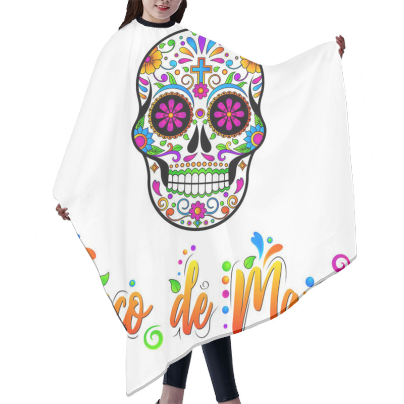 Personality  Mexican Sugar Skulls, Cinco De Maya Vector Isolated Illustration On White Background.  Hair Cutting Cape