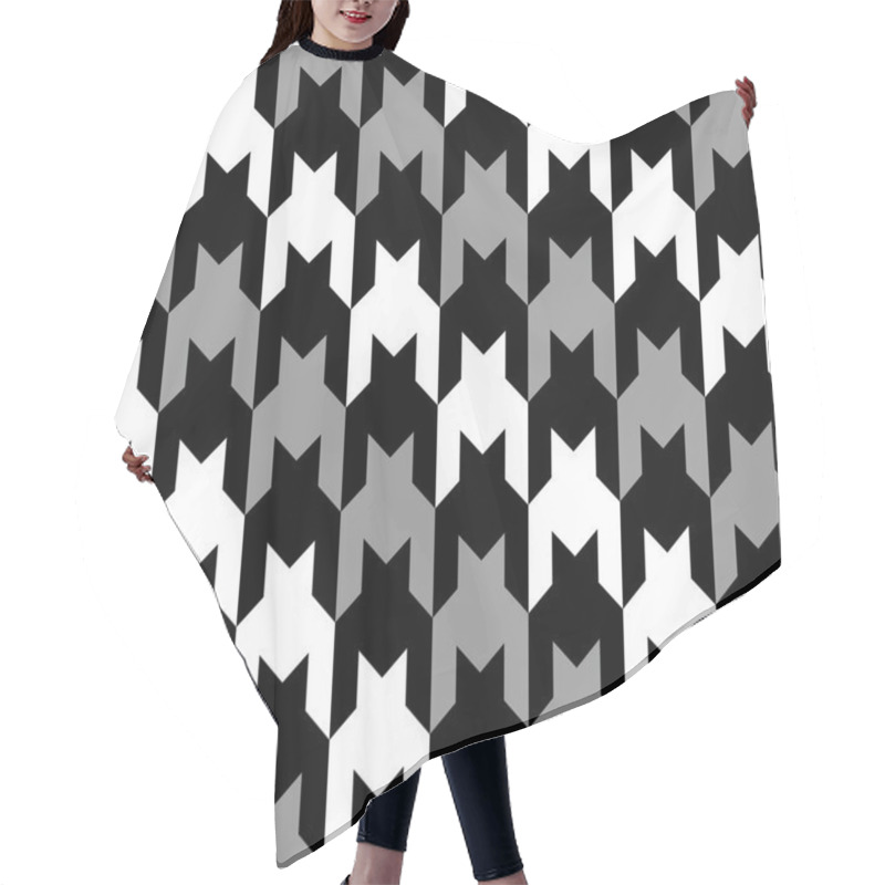 Personality  Diagonal Houndstooth In Grey Hair Cutting Cape