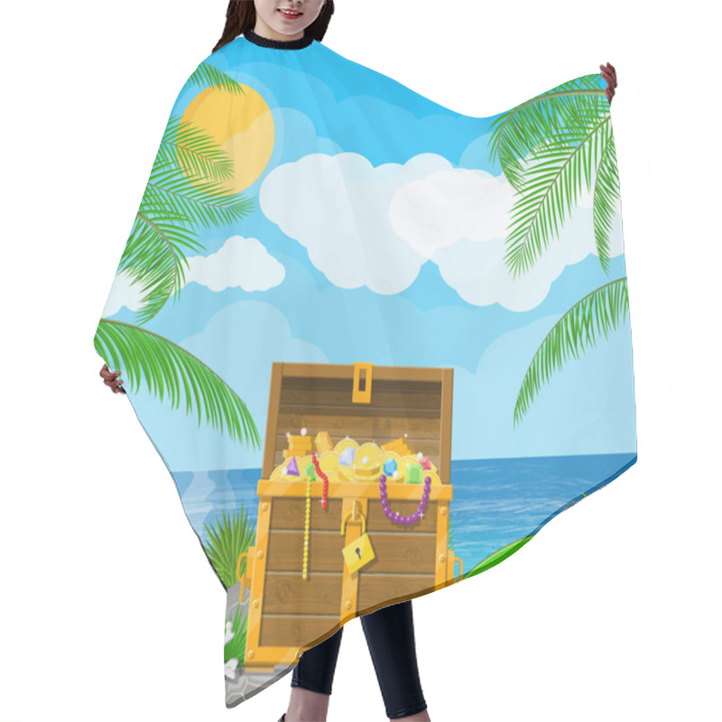 Personality  Pirates Treasure Island With Chest Hair Cutting Cape