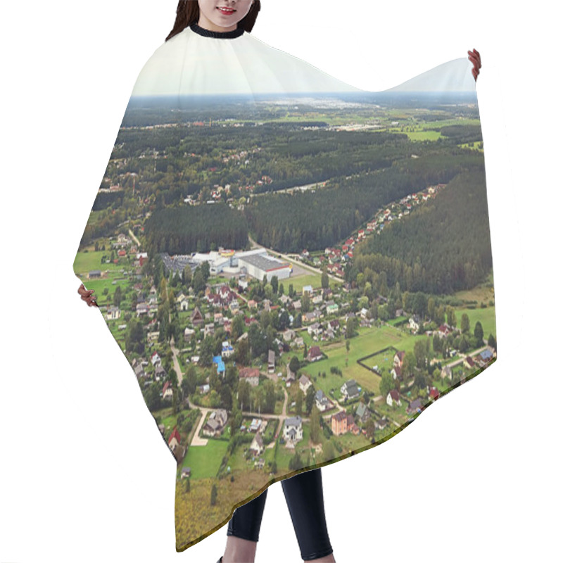 Personality  Aerial View Over Countryside In Latvia Near Riga And Gulf Of Riga Hair Cutting Cape