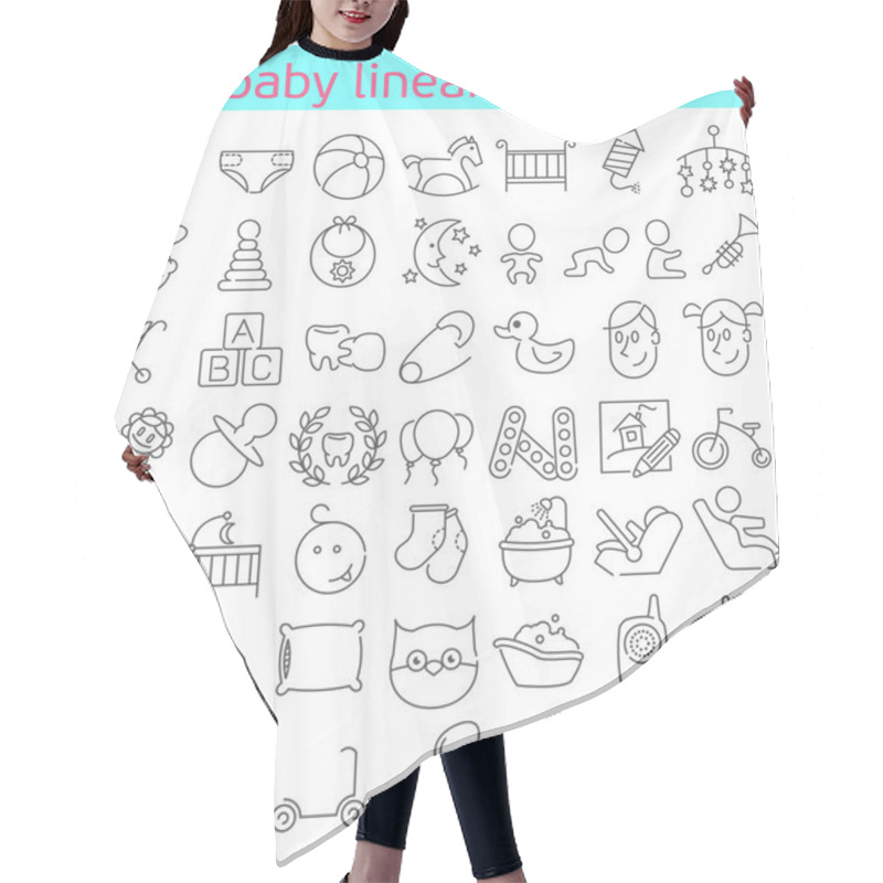 Personality  50 Line Baby Icons Hair Cutting Cape