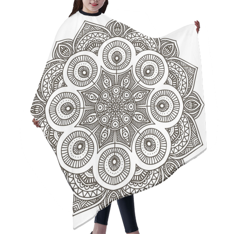 Personality  Mandala. Round Ornament Pattern Hair Cutting Cape