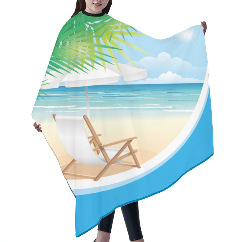 Personality  Beach Chair Hair Cutting Cape