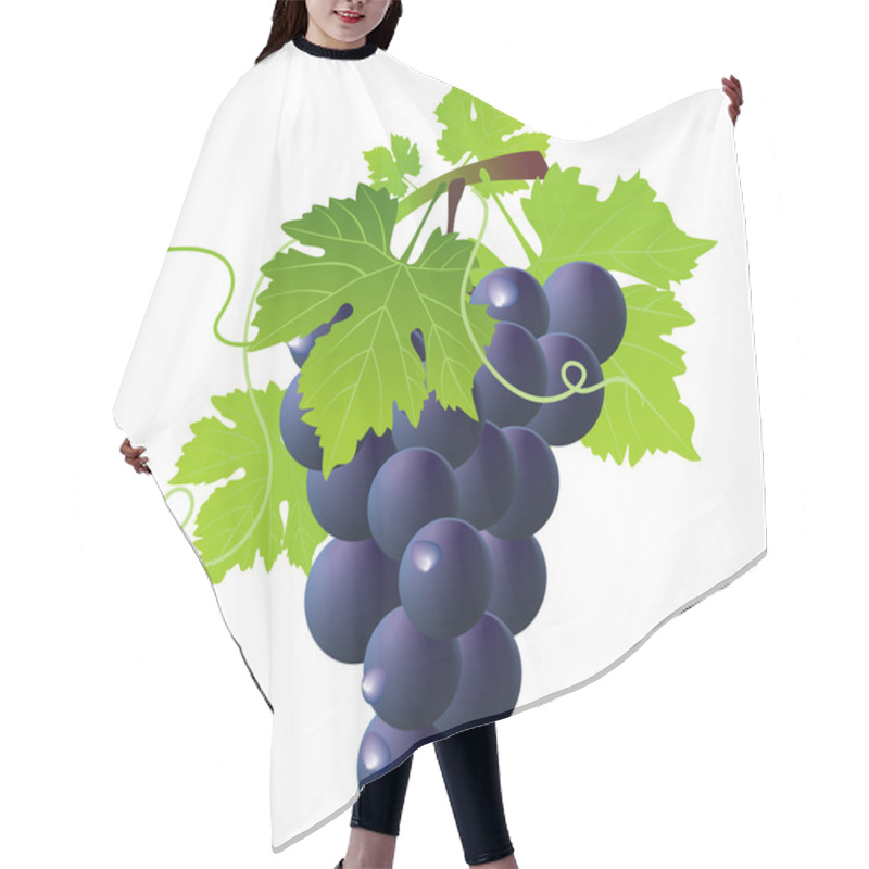 Personality  Green Wine And Bunch Of Blue Grapes Hair Cutting Cape