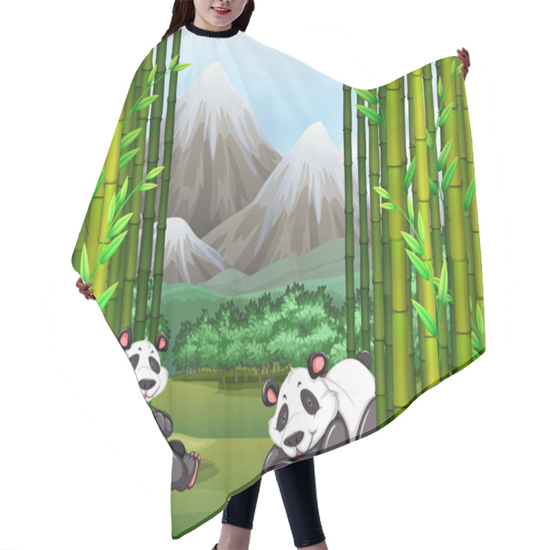 Personality  Pandas And Bamboo Forest Hair Cutting Cape