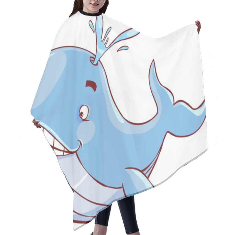 Personality  Vector Whale With Heart Sea Themed Illustration Hair Cutting Cape