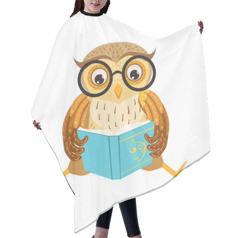 Personality  Owl Reading The Book Cute Cartoon Character Emoji With Forest Bird Showing Human Emotions And Behavior Hair Cutting Cape