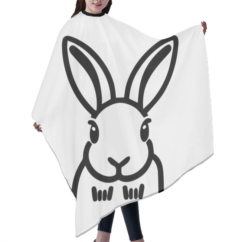 Personality  Rabbit Head Logo Icon Symbol Head Vector Hair Cutting Cape