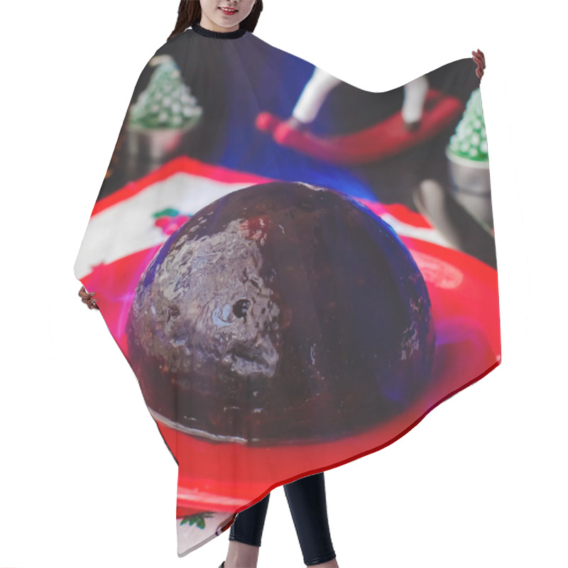 Personality  Flambeed Christmas Pudding Hair Cutting Cape