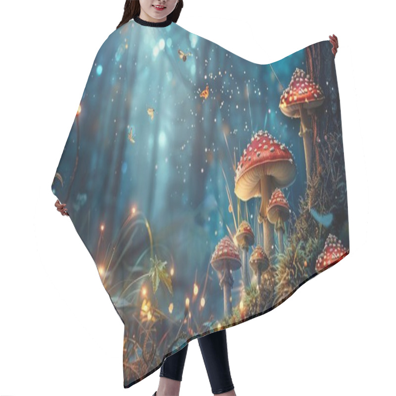 Personality  Fairy Mushrooms On A Forest Hair Cutting Cape