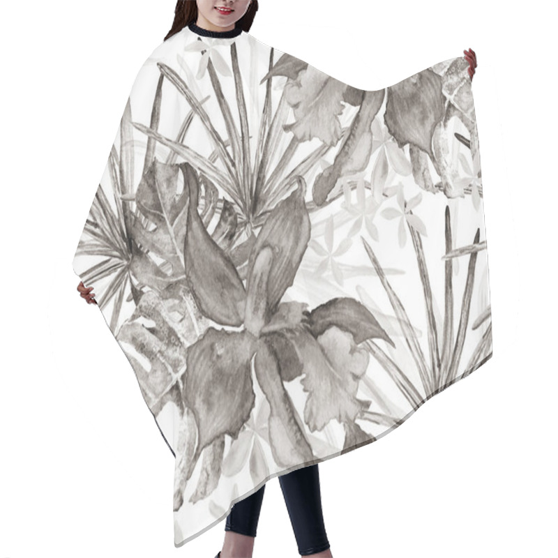 Personality  Orchid Seamless Pattern. Hair Cutting Cape