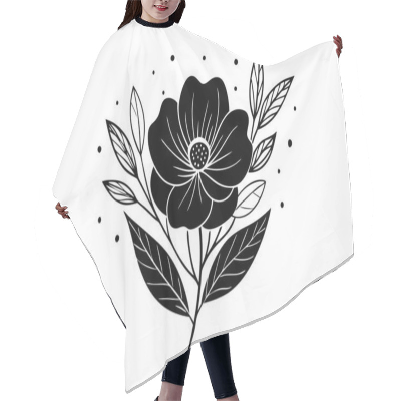 Personality  Minimalist Beautiful Floral Illustration Hair Cutting Cape