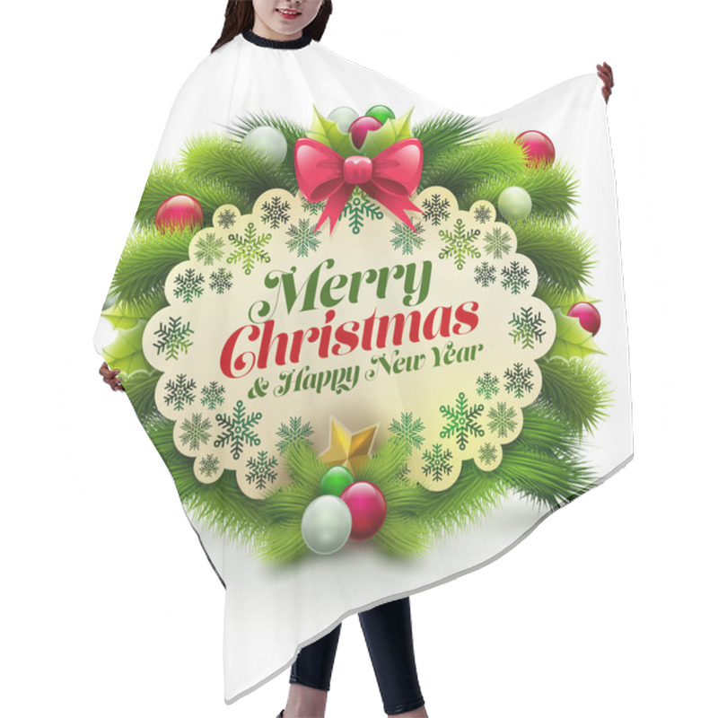 Personality  Christmas Greeting Design Hair Cutting Cape