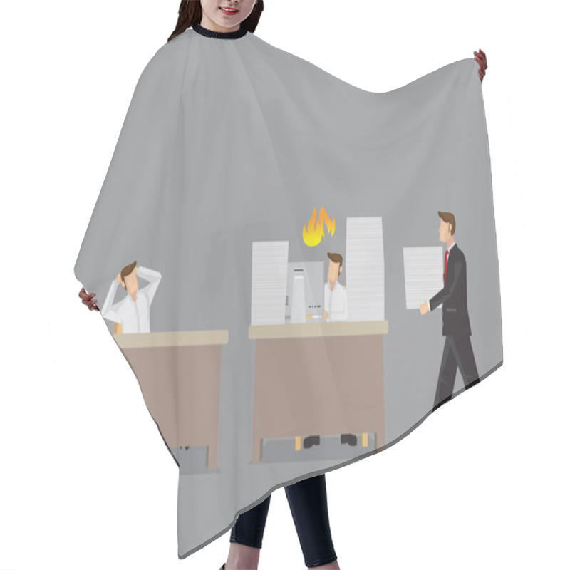 Personality  Unfairness At Work Vector Illustration  Hair Cutting Cape