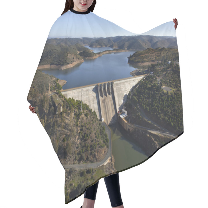 Personality  Aerial View Over A Dam Hair Cutting Cape