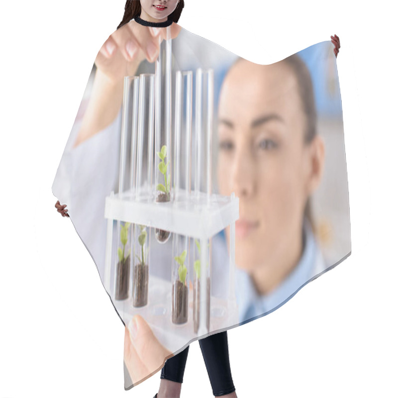 Personality  Scientist With Laboratory Tubes Hair Cutting Cape