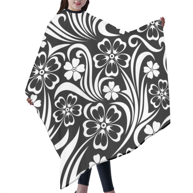 Personality  Seamless Floral Pattern. Vector Illustration. Hair Cutting Cape