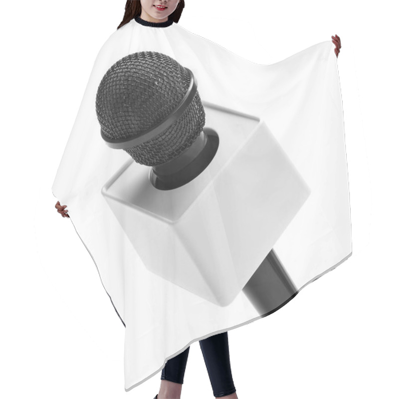 Personality  Black Wireless Microphone Hair Cutting Cape