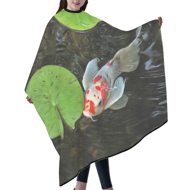 Personality  Beautiful Japanese Koi Fish Hair Cutting Cape