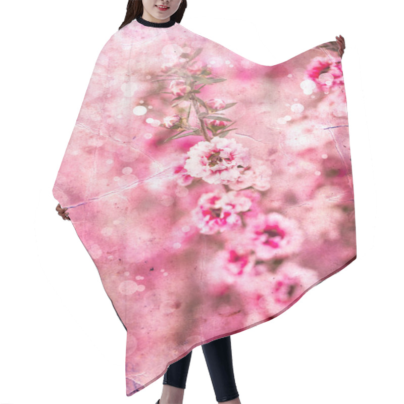 Personality  Pink  Flowers Background Hair Cutting Cape