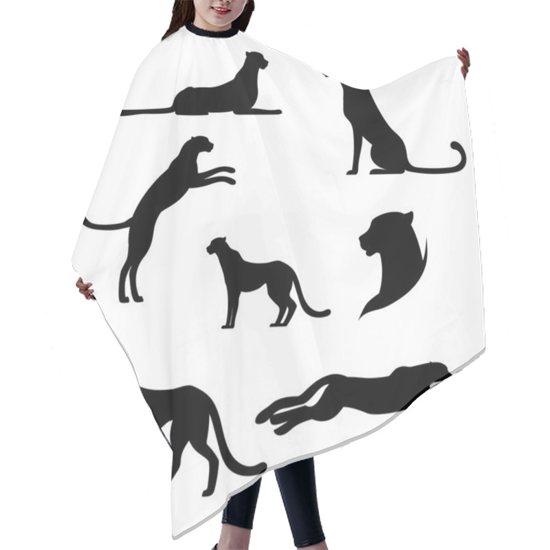 Personality  Cheetah Set Vector Hair Cutting Cape