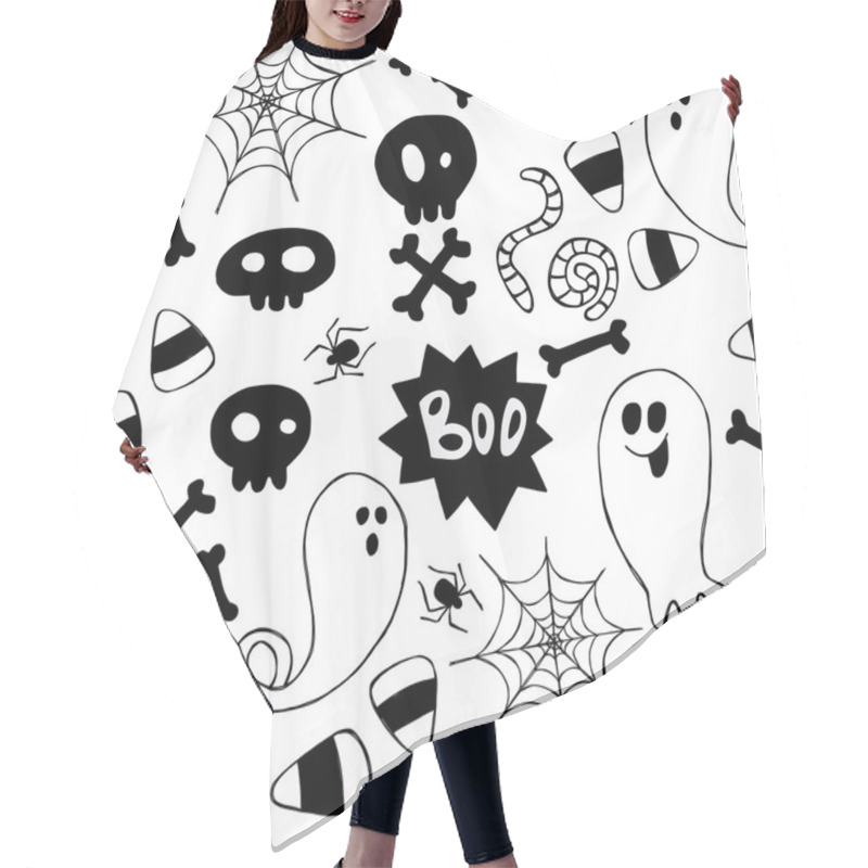 Personality  Halloween Pattern. Hair Cutting Cape