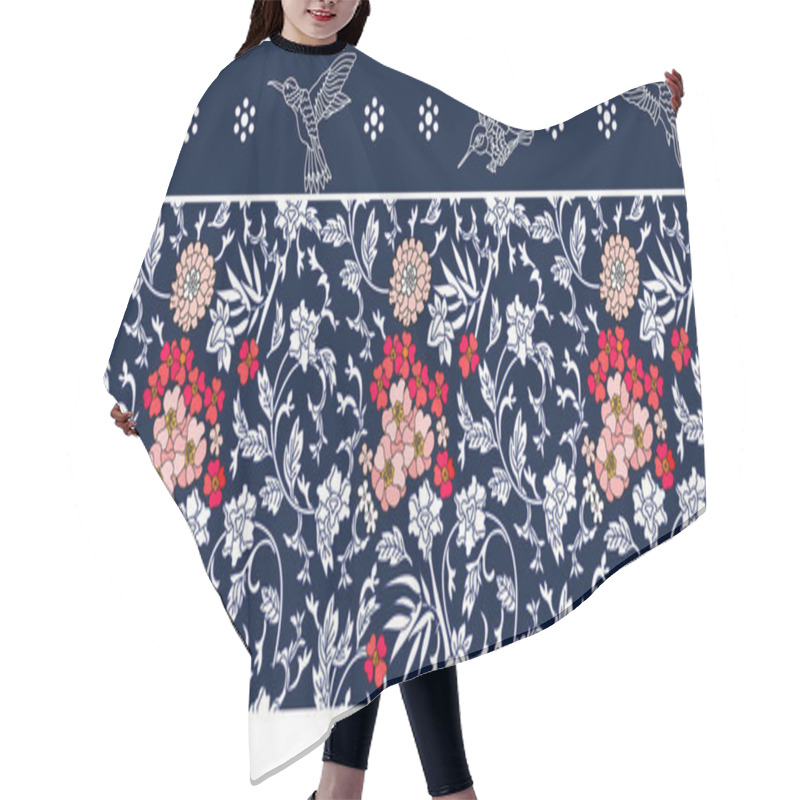 Personality  Abstract Paisley Pattern With Flying Birds. Hair Cutting Cape