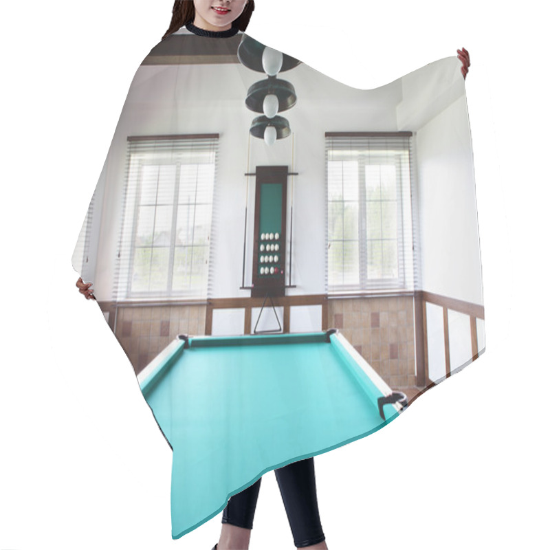 Personality  Interior Of Beautiful And Modern Billiard Hair Cutting Cape