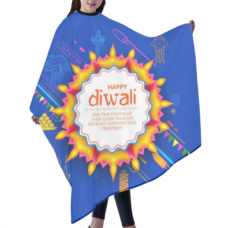 Personality  Burning Diya On Happy Diwali Holiday Background For Light Festival Of India Hair Cutting Cape