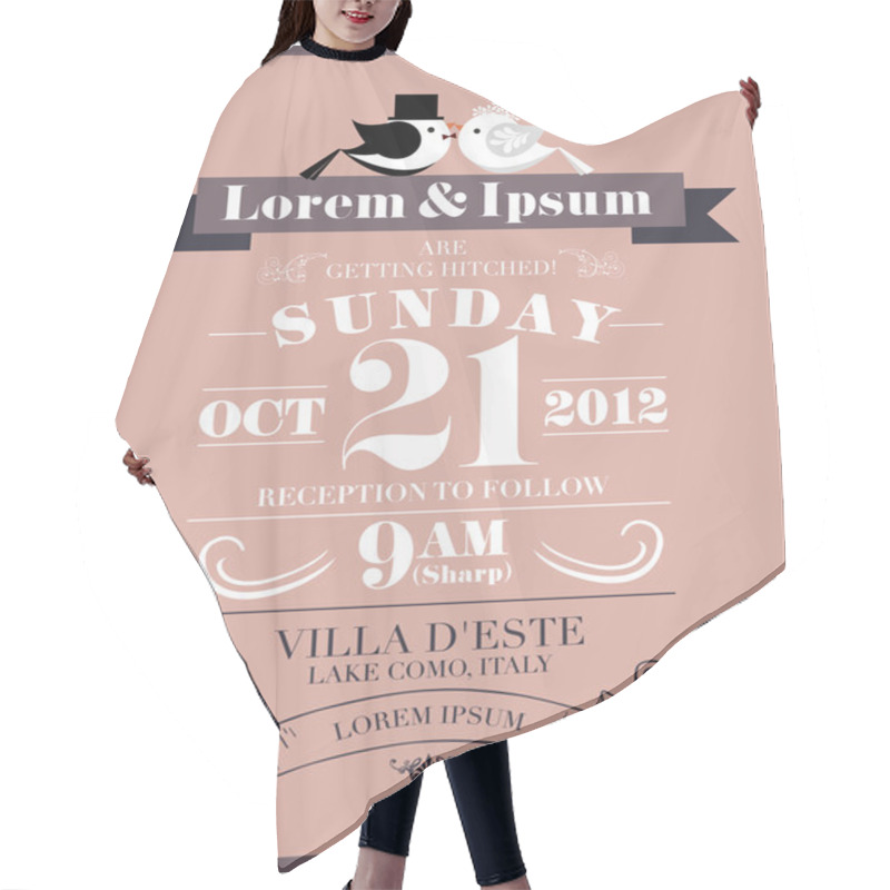 Personality  Save The Date Wedding Invitation Card Hair Cutting Cape