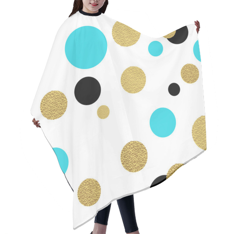 Personality  Classic Dotted Seamless Gold Glitter Pattern. Hair Cutting Cape