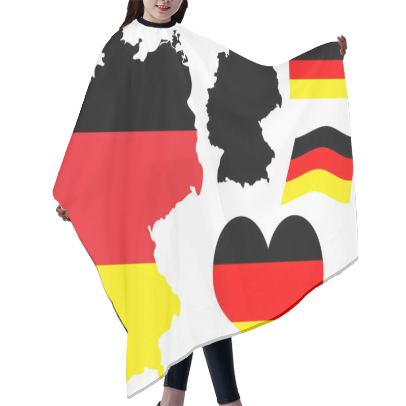 Personality  Germany Map With Flag And Heart Hair Cutting Cape