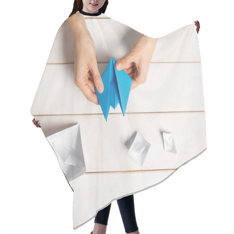 Personality  Process Of Handcrafting Origami Paper Boat Hair Cutting Cape