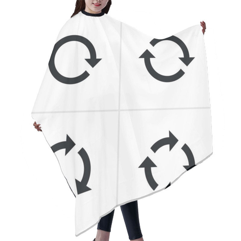 Personality  4 Arrow Pictogram Refresh Reload Rotation Loop Sign Set Hair Cutting Cape