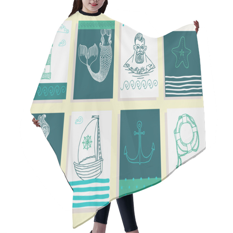 Personality  Sailor, Lighthouse, Mermaid, Ship Hair Cutting Cape