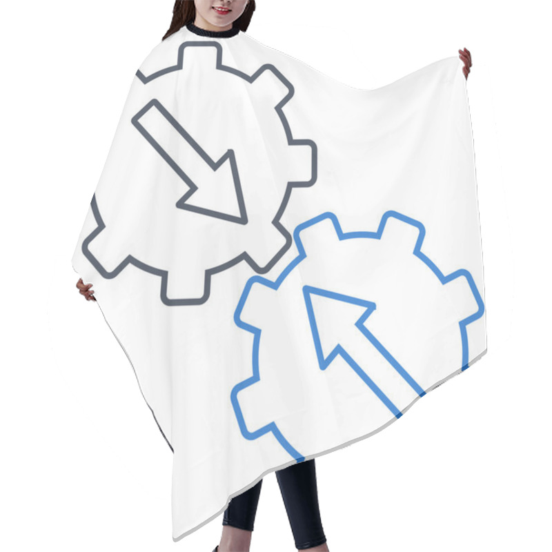 Personality  Gear Integration Outline Vector Icon Hair Cutting Cape