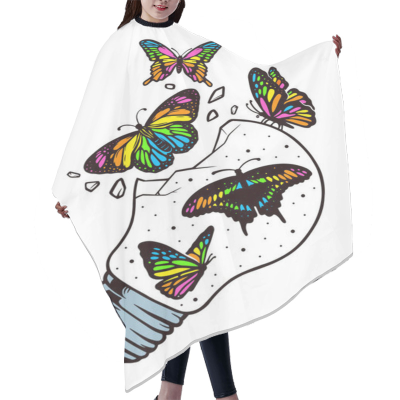 Personality  Butterflies Are Free To Fly Vector Illustration Hair Cutting Cape